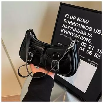 New niche women s bags New fashion versatile messenger bags One shoulder underarm bag Tote bag чёрный