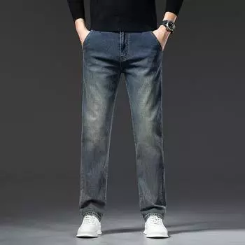New Nine-point Jeans Anti-theft Zipper Bag Men s Straight Slim Casual Straight-foot Pants 28