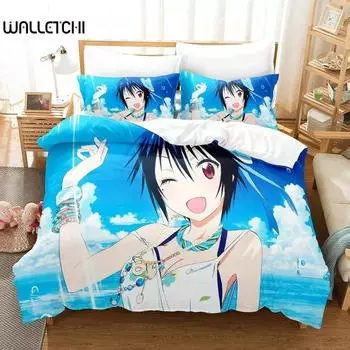 New Nisekoi Bedding Set Single Twin Full Queen King Size Bed Set Adult Kid Bedroom Duvetcover Sets 3D Print Anime Bed Sheet Set 70x133cm 2pcs