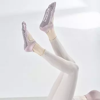 New Non-Slip Five-Finger Socks Women Cotton New Fitness Socks Sports Professional Solid Mesh Breathable Yoga Socks Purple powder