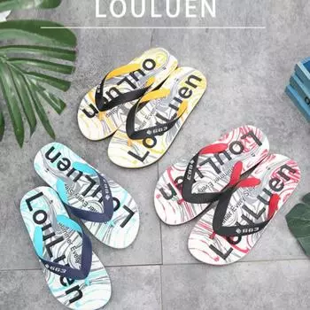 Новые нескользящие шлепанцы мужские повседневные шлепанцы резиновые тапочки мужские летние пляжные сандалии 39 красный