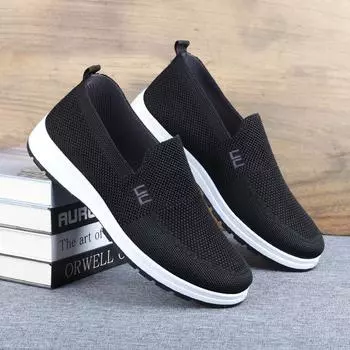 New Old Beijing Cloth Shoes, Men s Anti slip and Breathable Shoes, Flat Bottom Casual Men s Tennis Shoes, Soft Sole, Comfortable 39 чёрный