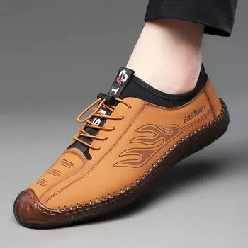 New one-pedal men s shoes are comfortable and fashionable men s casual leather shoes, beef tendon soft-soled Doudou shoes, foot shoes, men s models 39