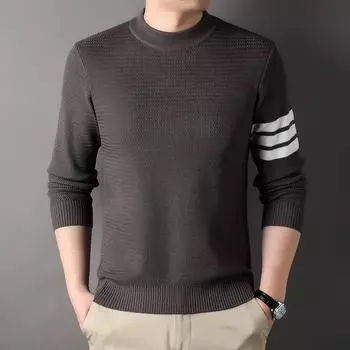 New One-Piece Sweater Men s Youth Sweater Korean Style Loose Casual Cotton Knitwear Easy Matching Autumn Clothing T-shirt M