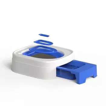 New Open Self Cat Toilet Large Capacity Recycling Convenient Trainer Set Safe Protection Cat Toilet серый