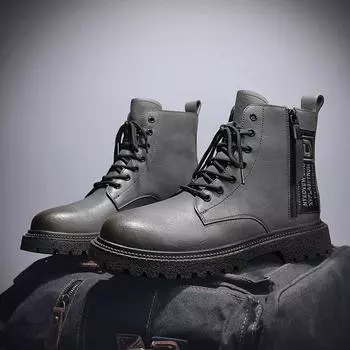 New Original Retro Designer Men Boots High Quality Men s Leather Boot Street Style Hip Hop Motorcycle Shoes Men Winter Fur Boots 38