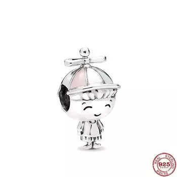 Новый оригинальный серебряный цвет мальчик в шляпе сделай сам бусины шарм подходит европейский модный браслет с подвесками браслеты сделай сам ювелирные изделия P220