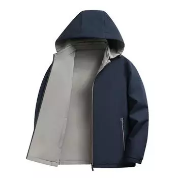 New Outdoor Men s Sports Solid Color Leisure High-grade Middle-aged and Elderly Wear Reversible Baseball Jacket 175 темно-синий