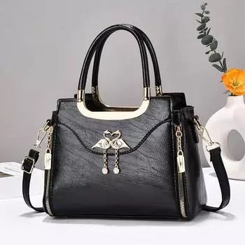 New Patchwork Vintage Handbag Simple Universal Zipper Fashion Crossbody Bag Large Capacity Commuter Bag .