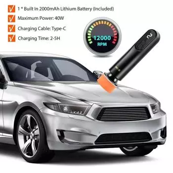 New pattern Car Polisher Handheld Wireless Polisher Car Polishing Waxing Machine Power Tool for Car Body Cleanig Waxing Repair чёрный