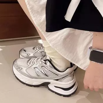 Новый узор Ретро стиль Женская обувь Сетчатые дышащие Легкие кроссовки Женские Повседневные Беговые Платформа Спортивная обувь Женская 35