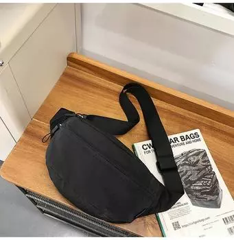 New personalized casual mobile phone fanny pack trendy sports breast bag female aesthetic simple messenger bag чёрный