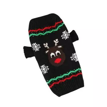 New pet cat clothes Halloween dog costumes, autumn and winter knitted turtleneck Christmas sweater costumes S