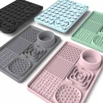 New Pet Licking Pad Pet Food Dog Slow Food Pad Placemat Suction Pad Slow Food Licking Bowls Dog Feeder зелёный