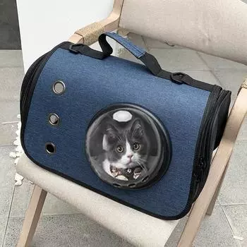 New Pet Outing Transparent Cat Backpack Pet Bag Folding Handbag Cat Bag Cat Carrying Supplies