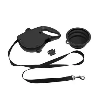 New Pet Supplies Comes with Water Kettle Pet Hand Holding Rope Dog Leash Three-in-One Portable Pet Hand Holding Rope Three-in-one dog walker Black