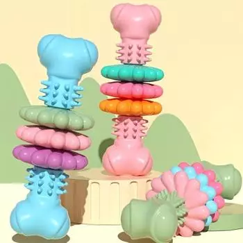 New Pet Toys Dog Toys TPR Bone-shaped Fleshy Chewing and Chewing Teething Toy Set Dog Boring Teething Cat Decompression Toys