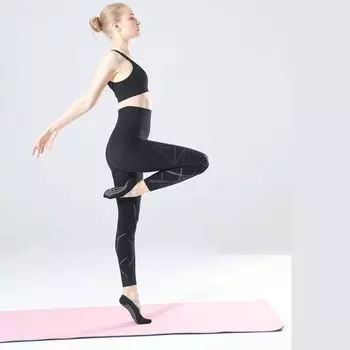 New Pilates Socks Professional Non-Slip Silicone Professional Yoga Socks Women s Breathable Summer Thin Fitness Sports Socks Black