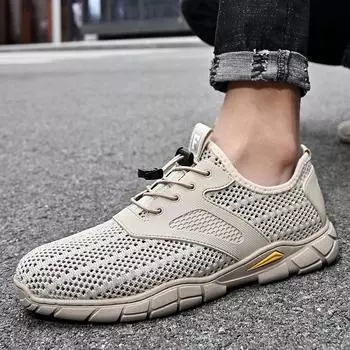 New plus Size Trendy Summer Breathable Mesh Sports Casual Shoes Portable All-Match Outdoor Running Shoes 38 чёрный