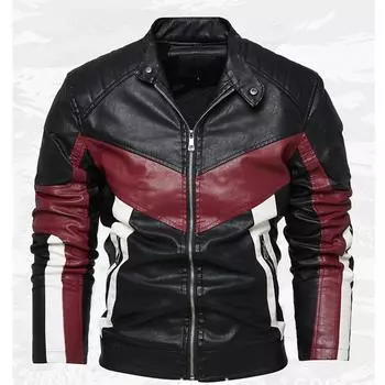 New Plus Velvet Leather Jacket Men s Jacket Trend Three-color Motorcycle Suit Multicolor Optional Fashion Leather Men. L
