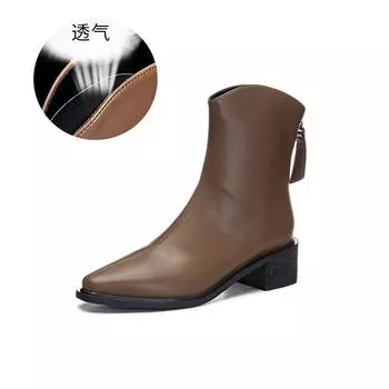 New pointed boots 2025 autumn thick heel Martin boots women s casual cowboy boots women s versatile boots women s retro women s boots 35