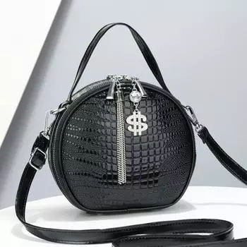 Новая популярная яркая кожаная маленькая круглая сумка модная универсальная круглая женская сумка высокого качества на одно плечо сумка через плечо