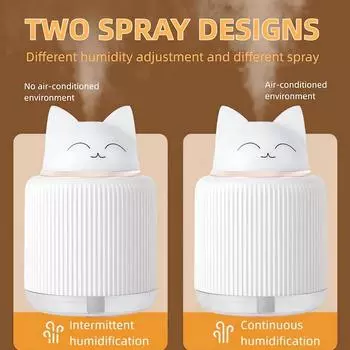 New Portable Air Humidifier 300ml USB Desktop Humidifier with LED Night Light Home Cartoon Shaped Children Cotton Swab Diffuser белый