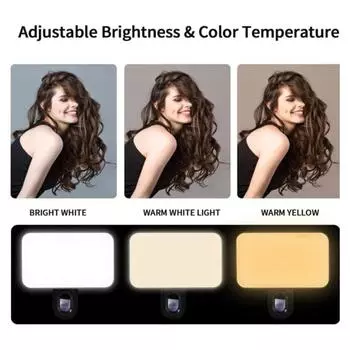 New Portable Mini Selfie Fill Light Rechargeable 3 Modes Adjustable Brightness Clip On For Mobile Phone Computer Fill Light