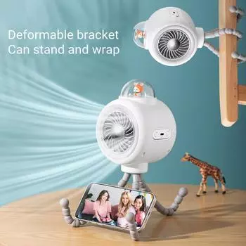 NEW Portable Stroller Fan, Battery Operated Small Clip on Fan, Detachable 3 Speed Rechargeable 360° Rotate Flexible Tripod Fan