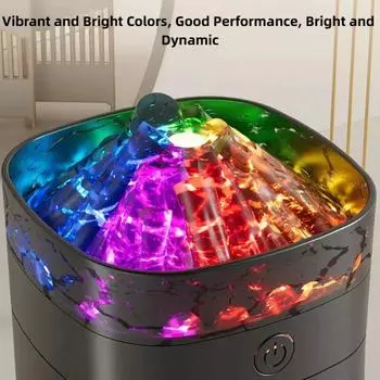 New Portable Volcanic Crack Humidifier Air Humidifier 400ml USB Home Desktop with LED Night Light USB Cable Power Supply Difuser белый