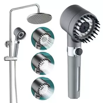 New Pressurized Shower 4 Modes Adjustable Water Saving Shower High Pressure Showerhead With Filter Bathroom Massage Shower
