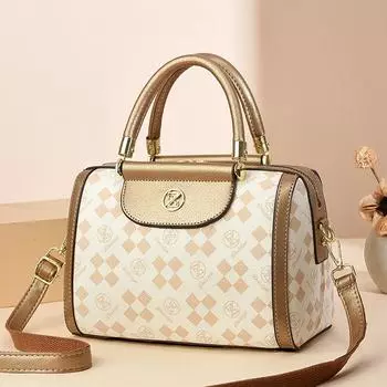 New Print Splicing Large Capacity Handbag Fashion Boston Women s Bag Fashion Single Shoulder Crossbody Pillow Bag Women .