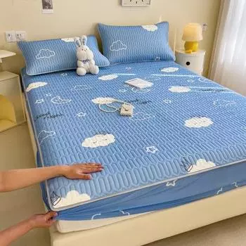 New Printed Cartoon Latex Mat Bed Cover Cool But Not Cold Single Does Not Include Pillowcase with Elastic Single Sheet Fitted 90x200x28cm 1pcs