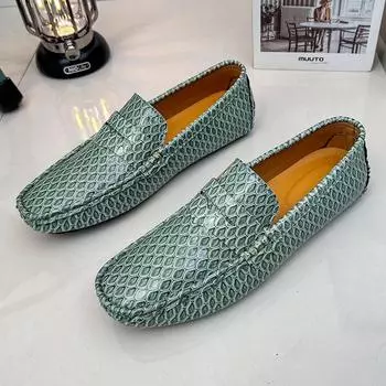 New Pu Leather Loafers Mens Driving Shoes Slip on Shoes Men High Quality Comfortable Big Size Man Classic Casual Loafers Mens 38 чёрный