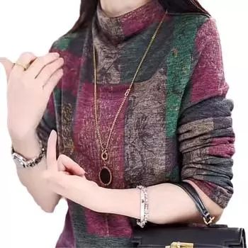 New Pullover Casual Plush Thickened T-shirt Versatile Slim Temperament Design Bottoming Shirt Top M