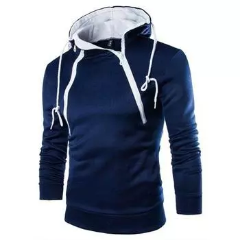 New Pullover Mens Hoodie Hooded Sweatshirt Zipper Casual Top Solid Jumper Hoody 3XL