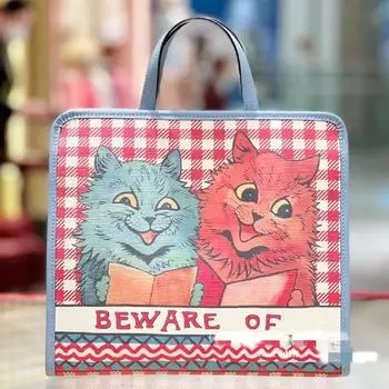 New Rabbit Handbag Women s Puzzle Chicken Tote Bag FARCENT Children s Bags Shopping Bag Minority Fashion Women s Bag Aqua Blue Double Sided Cat