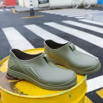 New rain shoes men s short work shoes low-top car wash fishing rubber shoes light overshoes ingot shoes 36
