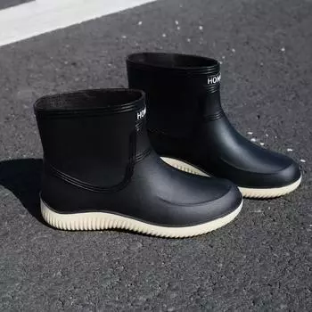New rain shoes women s fashion models wear water shoes outside work adult warm women s rubber shoes overshoes short rain boots 36