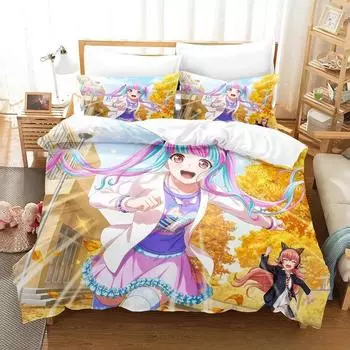 New RAISE A SUILEN Bedding Set Single Twin Full Queen King Size Bed Set Adult Kid Bedroom Duvet cover Sets Anime Bed Sheet Set EU Twin 135x200cm