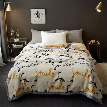 New Raschel plush thickened warm blanket 1PC 150/180/200cm nap air-conditioned room the aircraft machine washable 150x200cm