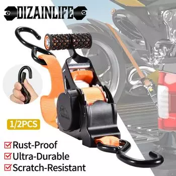 New Ratchet Tensioner Belt Auto Straps for Cargo Tape Retractable Belts for Load Luggage Strap Motorcycles Ratchet Strap for Car