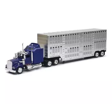 New Ray Kenworth W900 Pot Belly прицеп для перевозки скота 15243 [New Ray] 1/43 D/C [Предмет] чёрный
