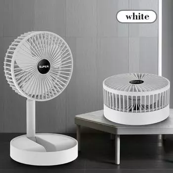 New retractable folding mini fan desktop USB charging electric fan outdoor wireless portable floor standing small fan зелёный