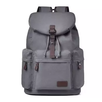 New retro backpack men s large-capacity travel leisure student computer schoolbag junior high school college student female backpack серый