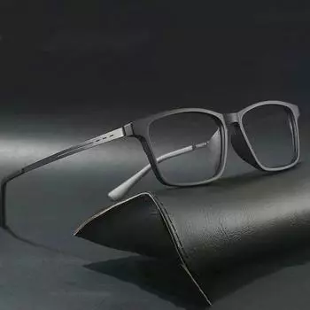 New Retro Business Anti Blue Light Men s Reading Glasses Ultralight Square Titanium Alloy Glasses Diopter +100 +200 +300 +400 +350 чёрный