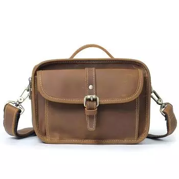 Новая мужская сумка через плечо в стиле ретро, верхний слой, сумка из воловьей кожи Mad Horse, мужская сумка на одно плечо, маленькая сумка через плечо из натуральной кожи