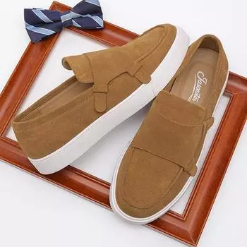 New retro men s versatile sneakers casual Mengke board shoes genuine leather soft-soled shoes loafers large size men s shoes 40 темно-коричневого