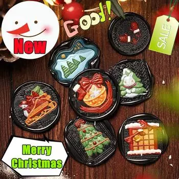 New Retro Merry Christmas Snowflake Reindeer Seal Wax Stamps Copper Brass DIY Scrapbooking Wax Sealing Stamp Envelope Decor Gift