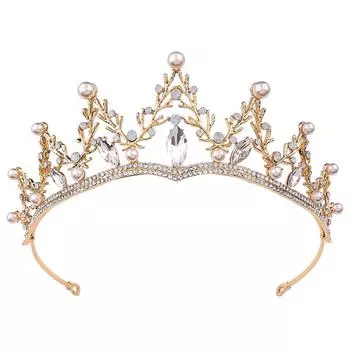 Новая свадебная повязка на голову в стиле ретро со стразами, барочная корона, инкрустированная жемчугом, бриллиантовая корона, тиара